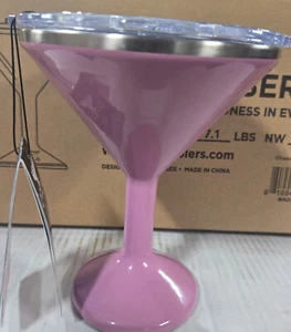 Orca Chasertini Dusty Rose Stainless Steel  Travel Martini Tumbler 13 Oz - Picture 1 of 4