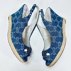 Etienne Aigner Sandalen blau Canvas Muster Hanf und Gummisohle Gr. 8,5 neu - Bild 1 von 10