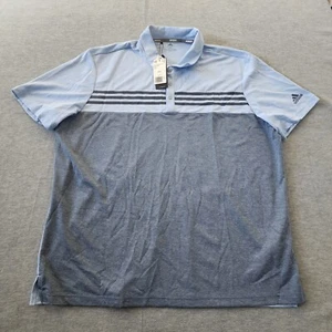 Adidas Mens Adi UPF-50 Performance Golf Polo Shirt Size 2XL Blue - Picture 1 of 4