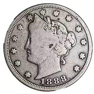 1888 5C Liberty Nickel-FN-KM 112-Free USA Shipping - Picture 1 of 2