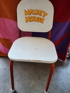 MICKEY MOUSE Childs White Composite Chair red metal frame Desk Disney - Picture 1 of 5
