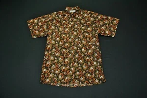 VTG 100% Silk Mickey Mouse Shirt Silk Road Paisley All Over Print Hawaiian  - Bild 1 von 5