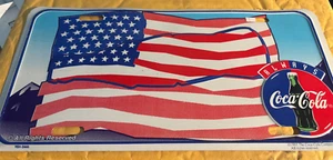 Always Coca-Cola Aluminum License Plate USA American Flag - Picture 1 of 2