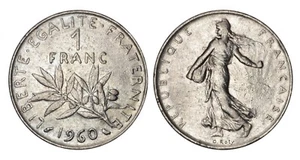FRANCIA 1 Franc Semeuse 1960 Grand 0 - F.226/5 - Imagen 1 de 1