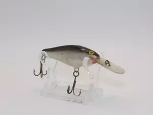 Vintage Mister Twister 2-1/4" Black and Silver Colored Wood crankbait lure - Picture 1 of 6