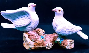 Love Doves Birds On a Branch Figurine 4"Tall 8" Long - Picture 1 of 10