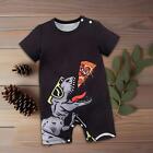 Baby Short Sleeve Rompers Round Neck with Dinosaur Print Clothes Infant