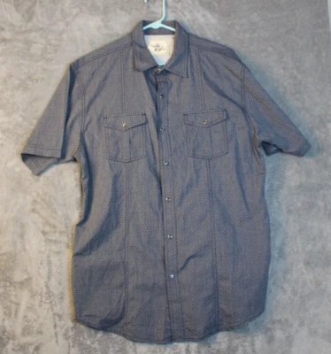 Camisa a Presión Age of Wisdom Para Hombres Perla Talla XXL Grande Azul Manga Corta Western Foto 1 de 4