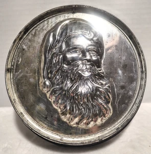 Vintage Santa Claus 9" Diameter Metal Baking Cake Pan Can Be Used For Decor - Picture 1 of 6