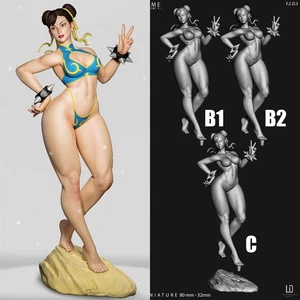Chun Li 3D Druck Figur unbemalt Modell Skulptur Rohling Bausatz Statue Neu - Bild 1 von 6