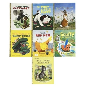 Golden Book Lot of 7 Classic Kids Books Little Red Hen Scuffy The Tugboat - Picture 1 of 8