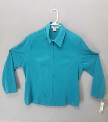 Chaqueta Mujer Notations Extra Grande Azul Cremallera Completa Cuello Manga Larga Calce Clásico Foto 1 de 4