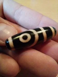 Dzi-Perle 2 Augen Achat Kathmandu Tibet Glücksbringer - Bild 1 von 7