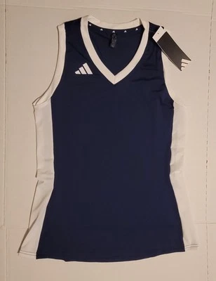 Camiseta deportiva de voleibol sin mangas Adidas Quickset para mujer S azul marino blanco pequeña Foto 1 de 4