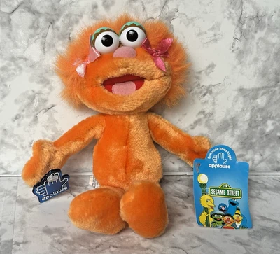Peluche de colección Applause Sesame Street 9" ZOE Orange Monster 1995 Jim Henson Foto 1 de 4
