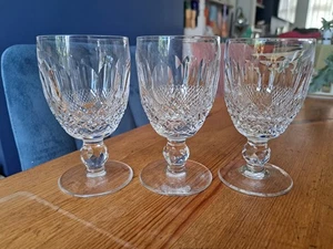 3x Waterford Crystal Cut Colleen Claret Glasses - 12cm Tall - Short Stem - Picture 1 of 3