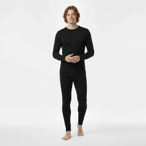 Herren Thermounterwäsche Set Hose + Hemd Merino Wolle Warm Funktionswäsche schwa - Bild 1 von 3
