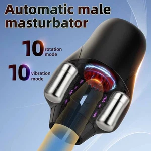 Masturbadores masculinos automáticos manos libres taza giratoria vibratoria Stroker lubricantes - Imagen 1 de 9