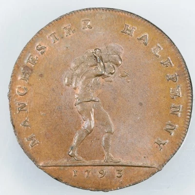 1793 Great Britain Lancashire Halfpenny Conder Token Manchester / I. Fielding - Image 1 of 2