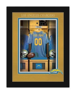 Los Angeles Chargers personalisierter Umkleidekabine Druck Fußball GERAHMT 14x18 - Bild 1 von 1
