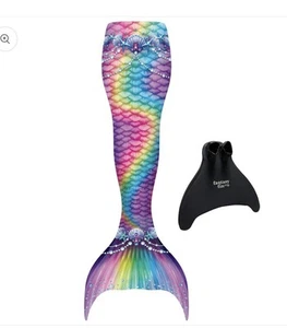 Fin Fun Youth Mermaid Tail with Mono Fin Rainbow Fantasy size Youh S/M - NEW - Picture 1 of 5