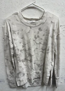 Pullover Athleta Chakra Floral Bluff Gris Manga Larga Estampado Equilibrio - Talla Pequeña - Imagen 1 de 8