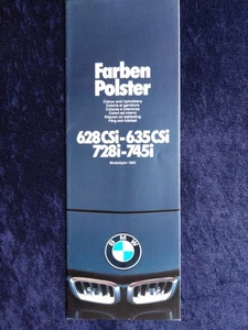 BMW 6er, E 24 und 7er E23, Farben und Polster Prospekt 1982   628 635 CSi 745i - Picture 1 of 3