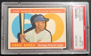 ERNIE BANKS 1960 TOPPS #560 PSA 6 (ETIQUETA VINTAGE) CHICAGO CUBS MLB HOF - Imagen 1 de 2