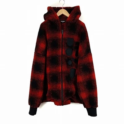 Dsquared Dsquared2 Check Patch Zip Hoodie Xxl Red Aa Men'S - Image 1 of 4