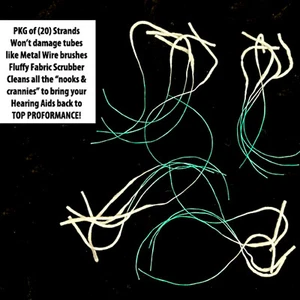 Hearing Aid Cleaning Strands for Hollow Tube Hearing devices  Soft Fabric Brush - Picture 1 of 4