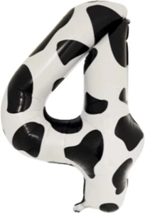 40" Cow Number Balloons Cowboy Print Cowgirl Theme Aluminum Foil Balloon 4 - Picture 1 of 1