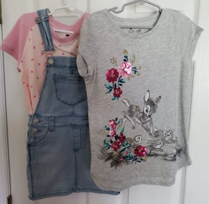 Lot of 2 Girls T-shirts and Denim Skirt Disney Jumping Bean Size 6 - Picture 1 of 8