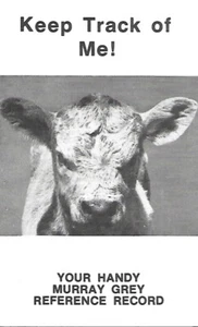 Farm Booklet - Murray Grey Reference Record  - Ear Tattoo Format c1975 (F8420) S - Bild 1 von 1