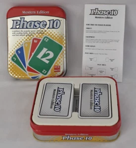 Phase 10 Masters Edition Card Game Tin Box Fundex 2003 Missing Player 1 Phases - Picture 1 of 15