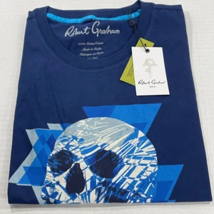 Robert Graham Men's Luxury T-Shirt - Darien Skull - Navy - Multiple Sizes - NWT - Picture 1 of 8