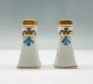 Vintage Pickard handbemalte Salz- und Pfefferstreuer mit Blumenmuster und vergoldetem Design - Bild 1 von 3