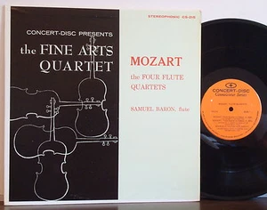 SAMUEL BARON-FINE ARTS QUART Mozart: 4 Flute Quartets SCARCE EXC CONCERT-DISC LP - Picture 1 of 4
