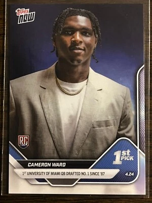 2025 Topps Now NFL Draft #D-1 Cam Ward Tennessee Titans RC - Image 1 of 2