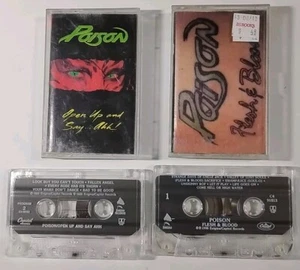Poison Open Up and Say… Ahh! + Flesh & Blood Cassette Tape 1988 Capitol Records - Picture 1 of 4