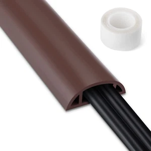 Piso de ocultador de cable, 3 pies, piso de cubierta de cable marrón, protector de cable extensión de piso Ca - Imagen 1 de 6