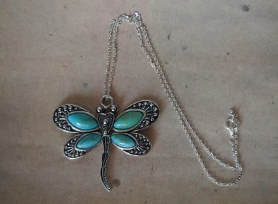 Kette Libelle *Neu* Kette versilbert, Kettenanhänger Tier, Insekt - Bild 1 von 4