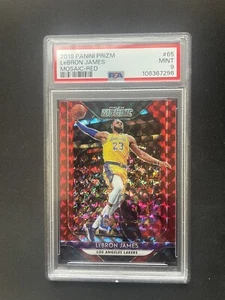 2018 Panini Prizm Mosaic Lebron James Red Prizm #65 PSA 9 SP - Foto 1 di 2
