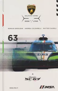 2024 Iron Lynx #63 Lamborghini SC63 GTP Sebring IMSA WTSC Heldenkarte - Bild 1 von 2