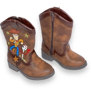 Woody Forky Cowboy Western Boots Size 6 Disney Pixar Toy Story Brown Zipper EUC - Picture 1 of 13
