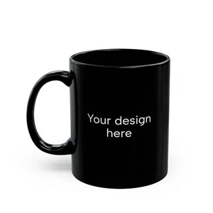Taza negra (11 oz, 15 oz) taza personalizada, taza de café personalizada, diseña tu propia taza - Imagen 1 de 5