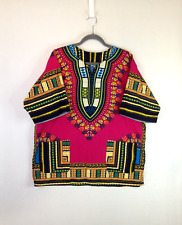 The African Heritage Dashiki Top Blouse Shirt Hot Pink One Size Fits All