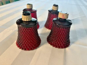 MCM Vintage Red Glass Hobnail sconce light holder Peg Candle Votive Set Of 4 - Picture 1 of 4