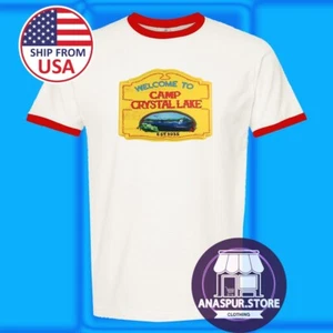 Friday The 13th Camp Crystal Lake Hombre Timbre Rojo Talla S-3XL - Imagen 1 de 1
