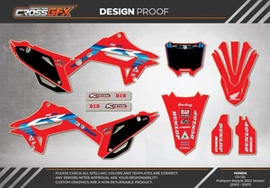 2002 2003 2004 2005 06 2007 Graphics Kit CR 125 250 Polisport Restyle 2022 style - Picture 1 of 6