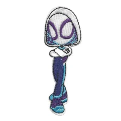 SPIDER-GWEN IRON ON PATCH 3.5" Ghost Spider Colorful Superhero Embroidered NEW - Image 1 of 2